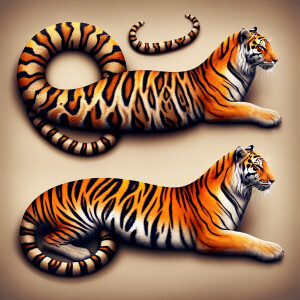 Snake with tiger fur