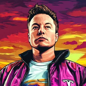 Elon Musk in GTA art style — — in the style of a Grand Theft Au...