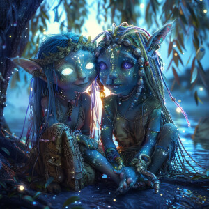 hyper realistic quantum energy cute young glowing glittery male...