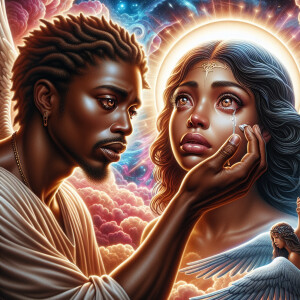 Ensure that the image distinctly represents both Jesus Christ an...