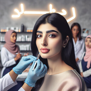 a cosmetologist in a clinic, 27 years old, she makes injections...