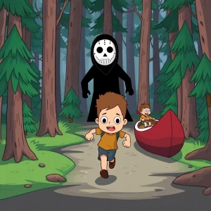 A stylized animated forest where everything looks cheerful — unt...