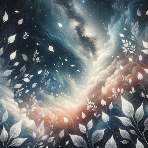 A background full of cosmic watercolor artwork, full celestial s...