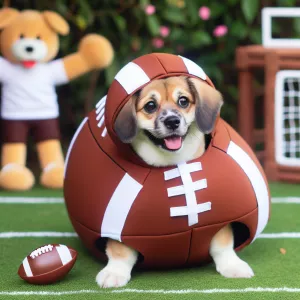 Dog in football Toto costume