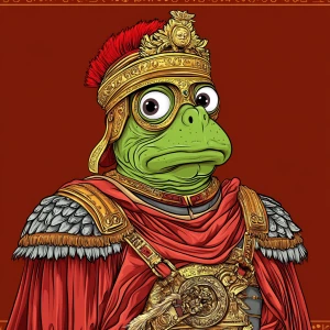 Pepe with pumped-up lips of a bright red color in carton style...