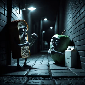 Picture a world where anthropomorphic food items go about their...