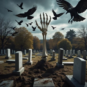 "From a bird's eye view, the cemetery stretches out like a patch...