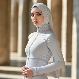 Design a modest sports apparel collection for Muslim women, inco...