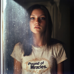 Create a film photograph from 1976 of a beautiful brunette 23-ye...