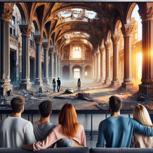 2 guys and 2 girls are looking at the screen. Which depicts the...