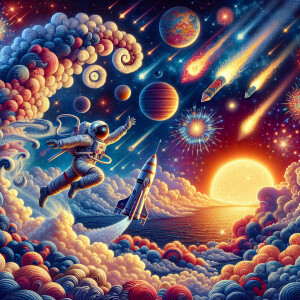 Bending time through an hourglass touching a rocket ship