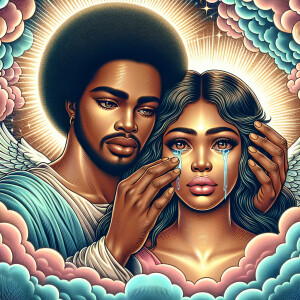 Ensure that the image distinctly represents both Jesus Christ an...