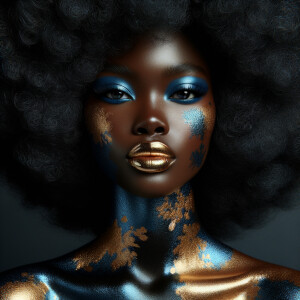A digital illustration of an African-American woman with a large...