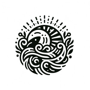 Create logo of design company called Riptide. Logo should be bl...