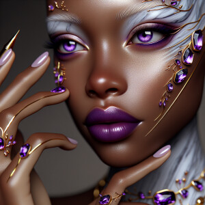 "Craft a hyper-realistic portrait of a light-skinned African-Ame...