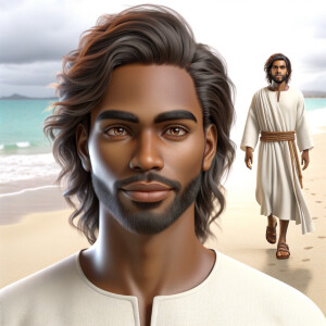 Create a 3-D realistic picture of a beautiful African-American J...