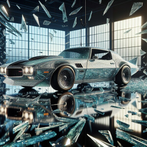 Chevrolet firebird made of glass,HDR, masterpiece, ultra-detaile...