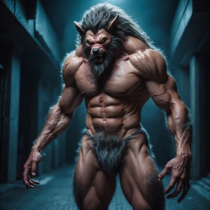 Lycan hairymuscles showing off full body view