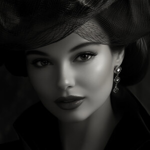 Masterpiece dapper portrait of beautiful woman by studio harcour...