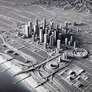A scale model of Los Angeles