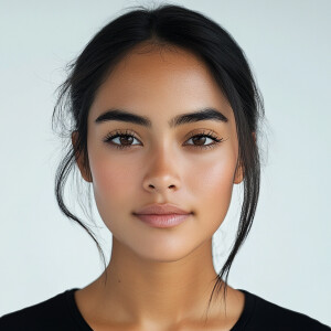 Create an image of a young woman, aged 21, with a fusion of Fili...