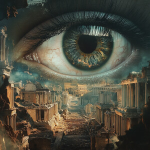 Reflection Of Ancient Rome In a big eye 3D motion graphics award...