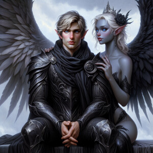 Caranthir-Ar-Fieniel from the Witcher kneels down before Queen T...
