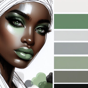 Create a sophisticated color palette with a mix of white, variou...