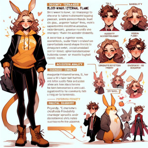 Generate a character reference for a young teenage female UA st...