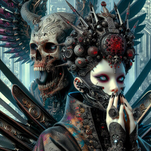 Digital Realistic image of Jack skellington in a dark, gothic fa...