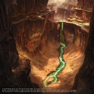 "A breathtaking aerial view of the vast, otherworldly canyon, it...