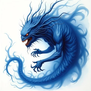 Create a watercolor painting depicting a swirling, ethereal cosm...