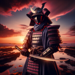 Muslim Warrior fusion with samurai