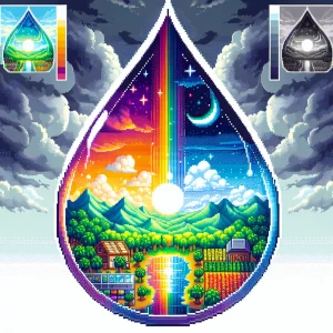 Framed labelled "ARTOPIA" artwork of a double exposure raindrop...