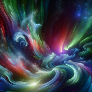 An abstract art piece inspired by the Northern Lights.
