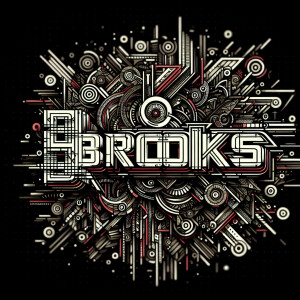Cyberpunk logo for text «Brooks»