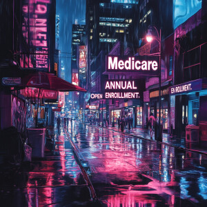 Generate a hyper-realistic image of a bustling urban street at n...