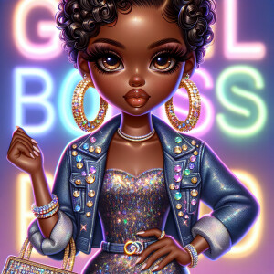 Create a detailed, full-body 300dpi image of a chibi-style chara...