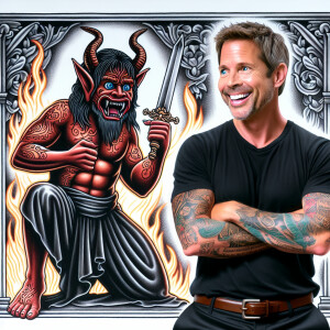 Devil fighting Jack Black