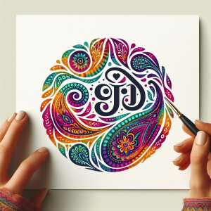 A colorful logo boho paisley tie die rainbow themed logo
I need...