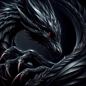 A menacingly elegant dragon-like creature, each feature exudes a...