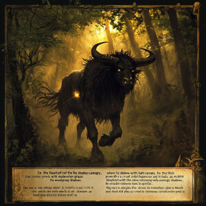 "In the heart of the shadowy forest, where light barely pierces...