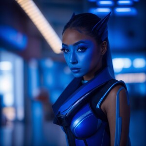 Emiru cosplaying as liara from mass effect