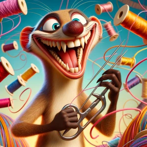 "Craft an imaginative image of a quirky mongoose character, endo...