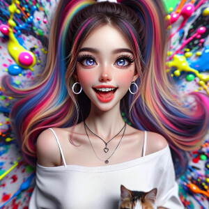 (solid background), ((multiple thick acrylic pigment vivid color...