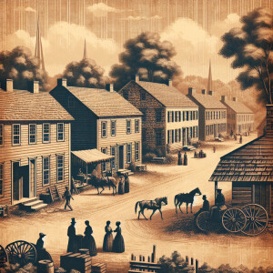 Digital Abstract Art  painting of Seneca village in the 1820s, a...