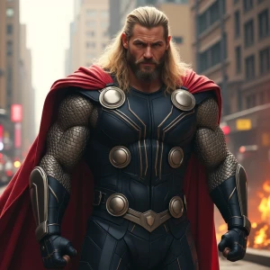 Thor showing bulging andmm big to Spiderman  making him react