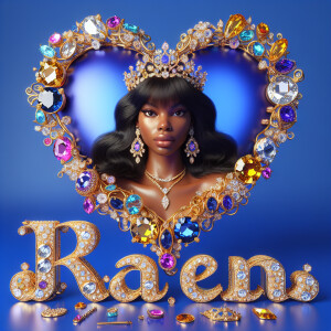 VCraft a 3-D image showcasing the name 'KAREN' in a luxurious go...