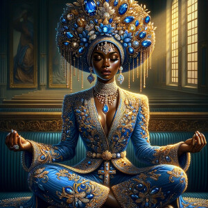 Create an illustration that embodies spirituality and a deep con...