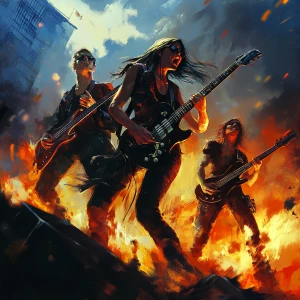 Rock Music Album Cover, Rock Group Band, Realistic